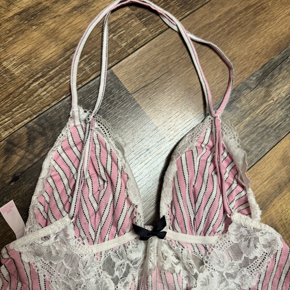 Victoria's Secret Pink and White Striped Lace Chemise - Picture 7 of 8